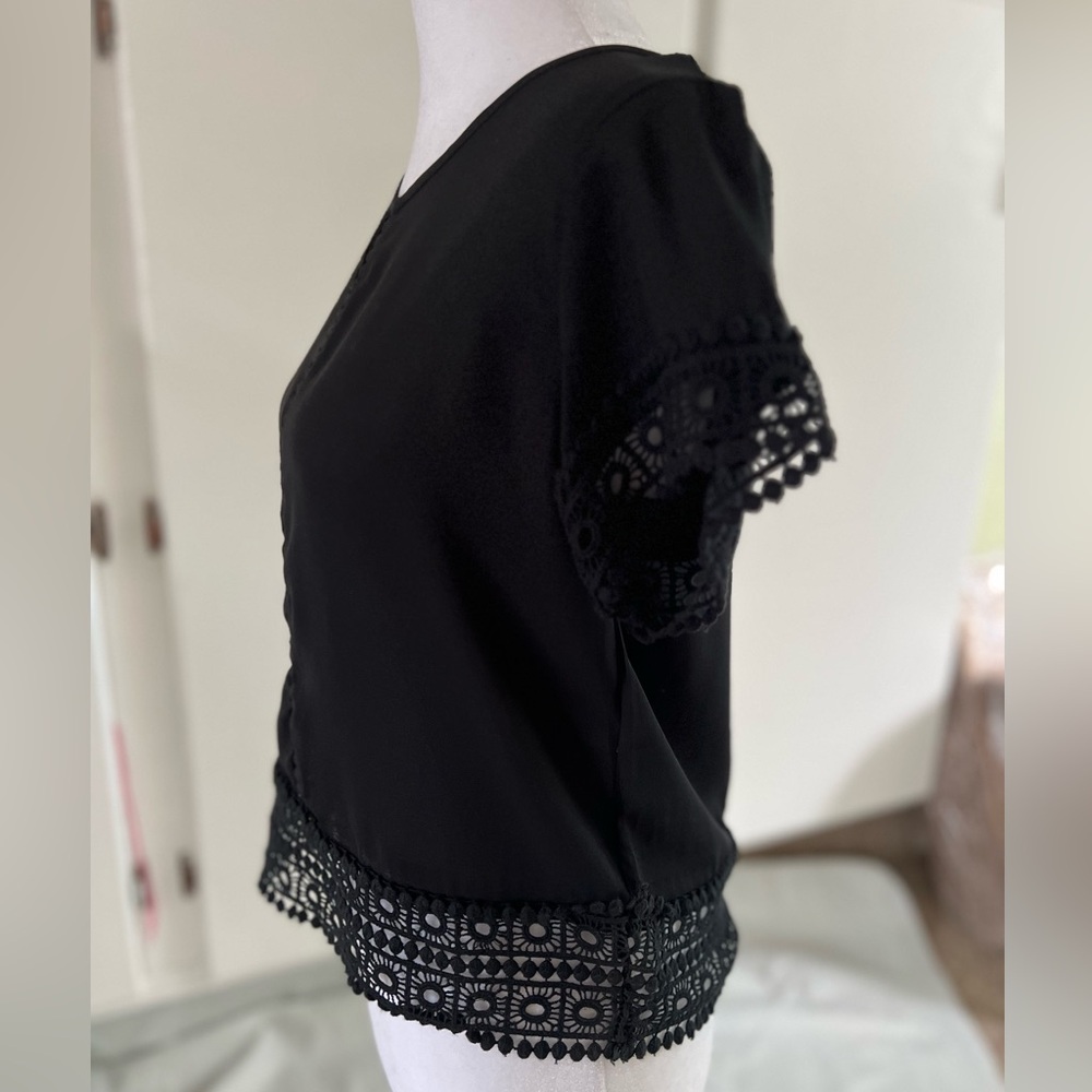 Black Blouse with detail trim - Picture 3 of 5